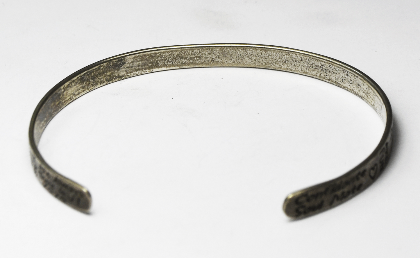 Sterling Silver LA Sisters Forever Friends 4mm Cuff Bracelet 6.5" Wrist