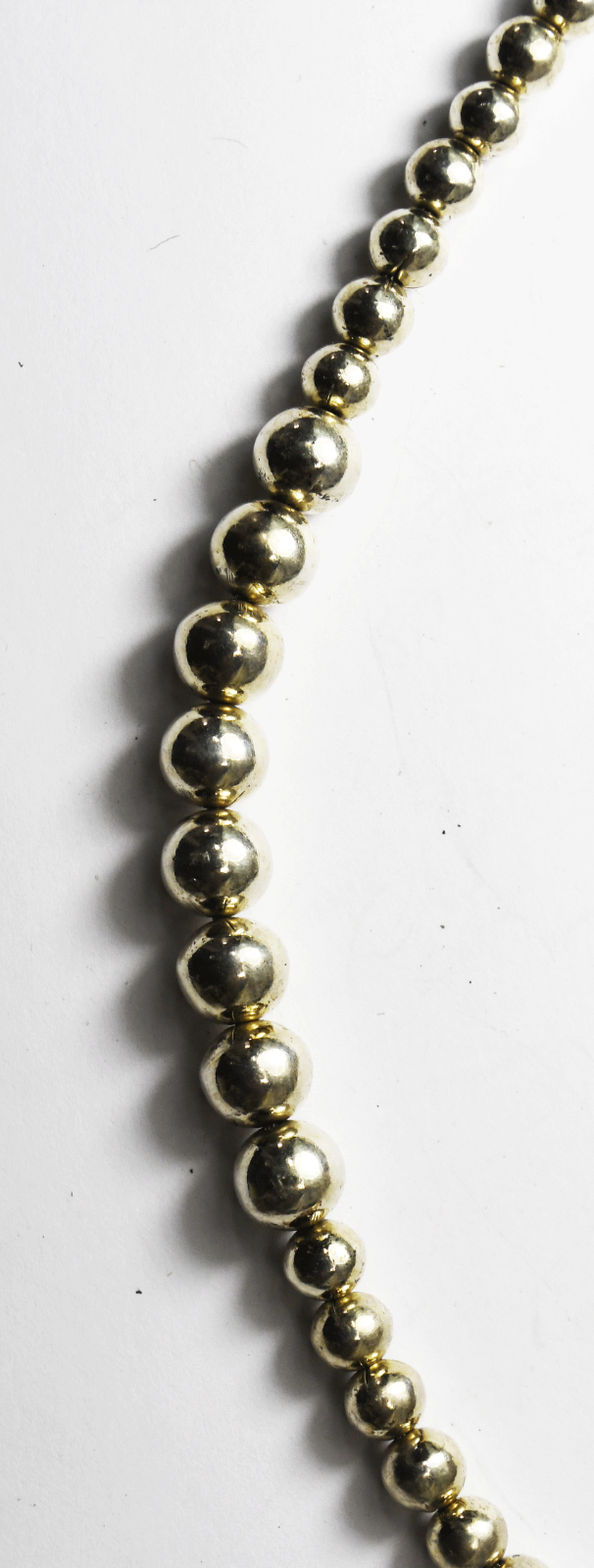 Sterling Silver Round Bead Graduated Necklace 4-8mm 18" 26g