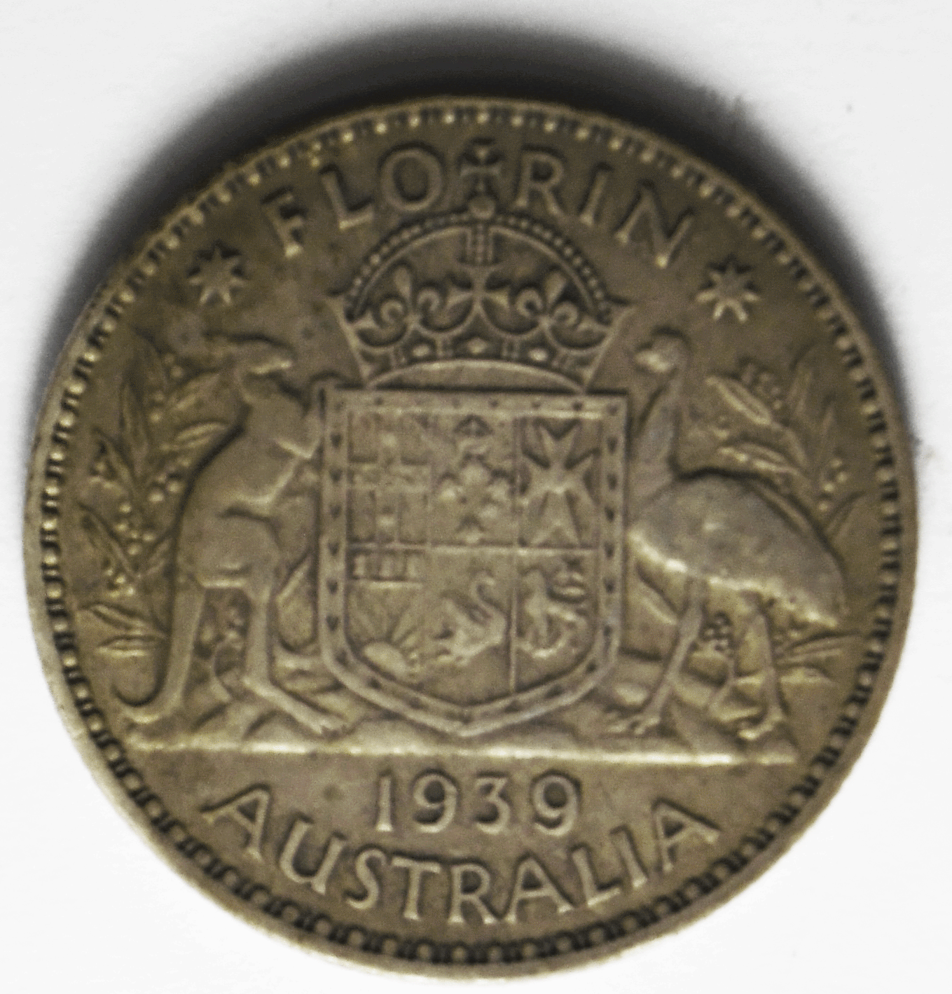 1939 Australia Florin Silver Coin KM# 40 Low Mintage