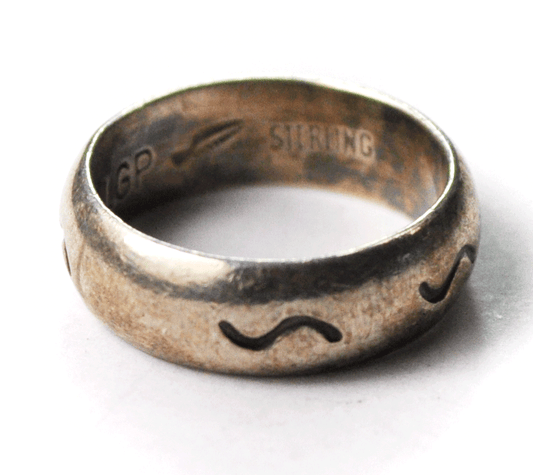 Sterling Silver LGP Arrow Signed Squiggle Band Ring 5mm Size 5