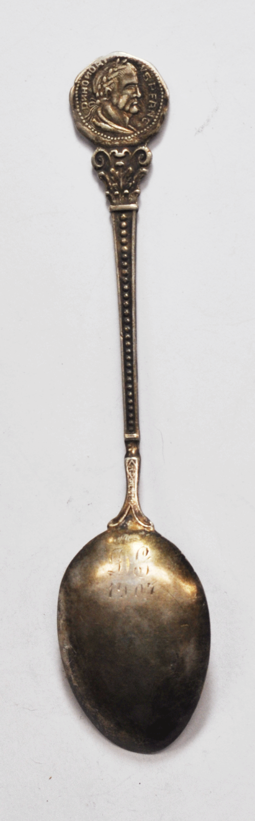 Antique Charles Robbins Nebraska University Souvenir Spoon 5-1/4"