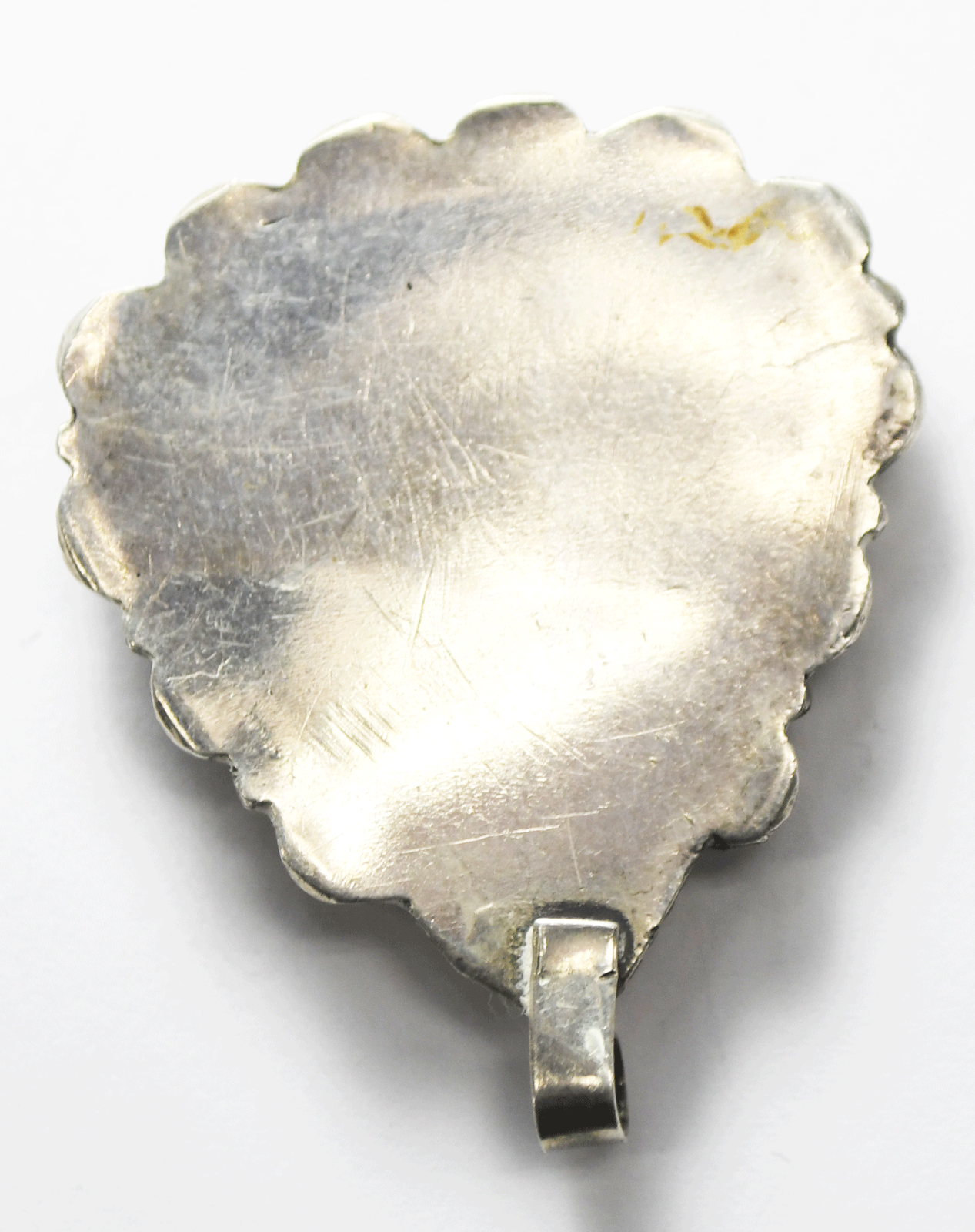 Sterling Silver Petrified Wood Teardrop Pendant 43mm x 36mm