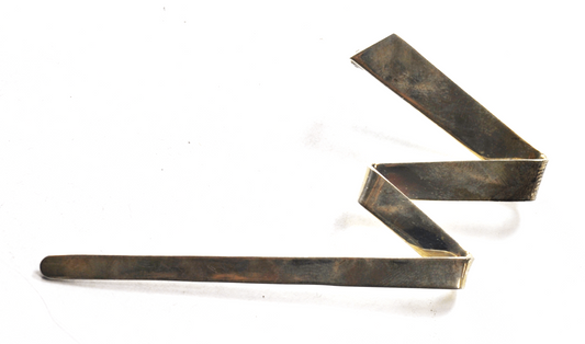 Sterling Silver Mexico TD-34 Zigzag Tapered M Bar Brooch Pin 41mm 3-3/4"