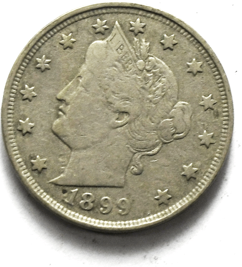 1899 5c V Liberty Nickel Five Cents Rare US Philadelphia