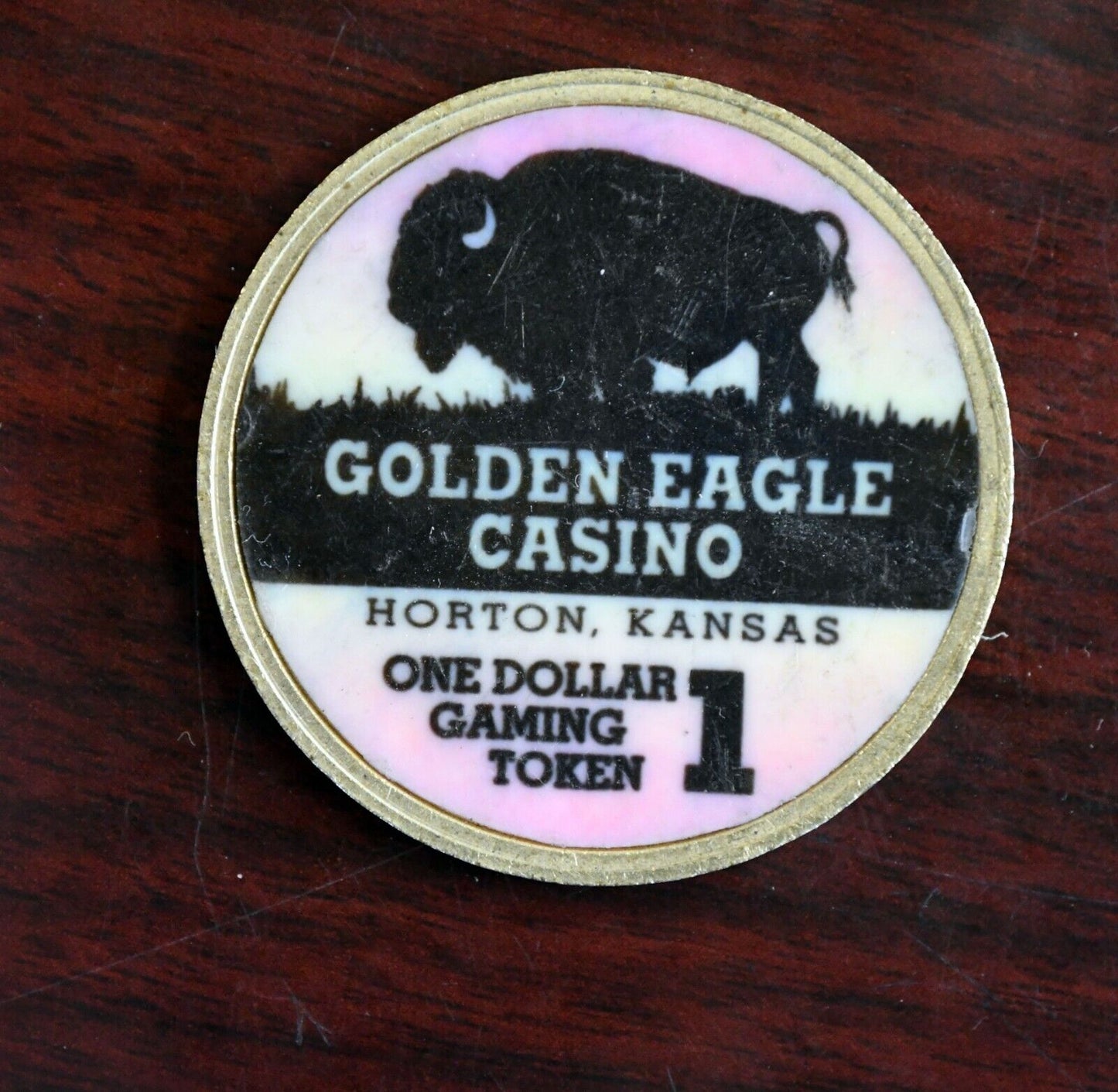 Golden Eagle Hotel Casino Gaming Dollar Token Horton Kansas Rare Chip