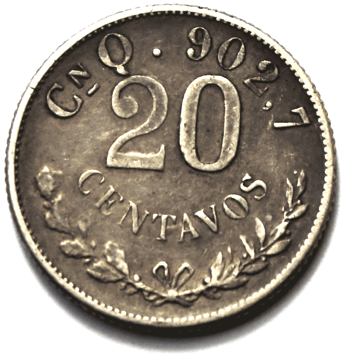 1903 Cn Mexico Second Republic 20 Centavos Silver Coin KM# 405 93,000 Minted