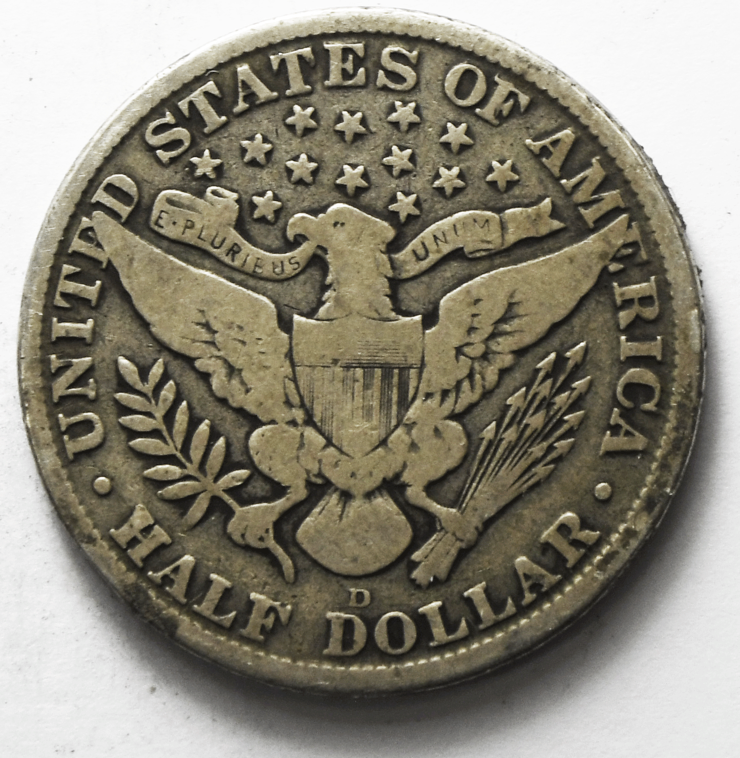 1915 D 50c Barber Silver Half Dollar Fifty Cents US Denver