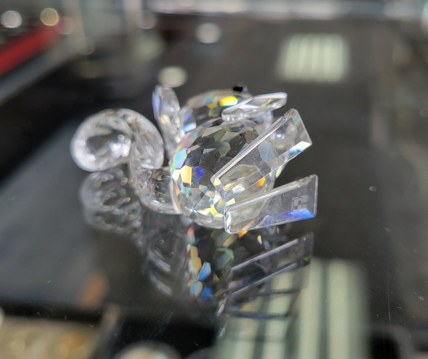 Swarovski Crystal Figurine Squirrel With Nut Block SC Logo Retired Austria
