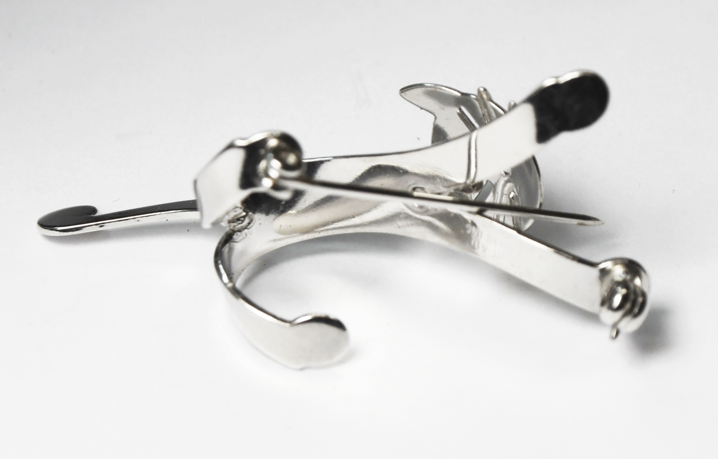 Sterling Silver Beau 3-D Cat Kitten Moving Head Brooch Pin 51mm x 19mm