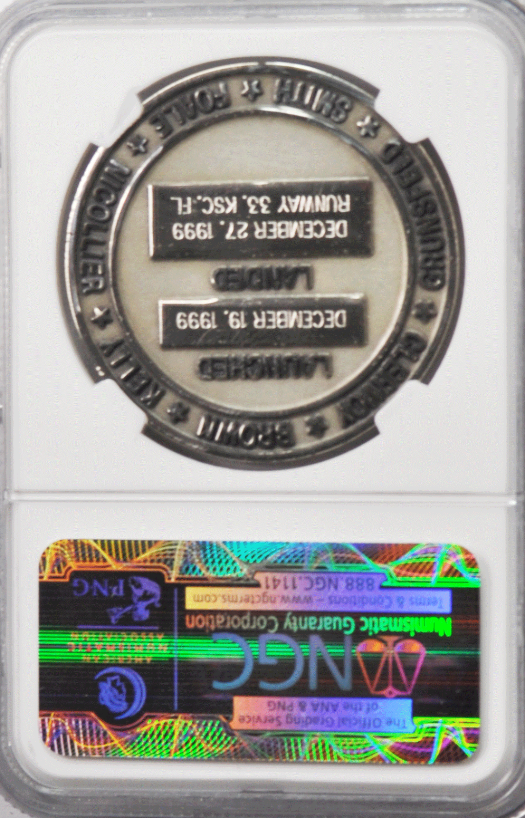 1999 STS-103 Robbins Silver Space Medal Unflown #127 NGC MS64 Hubble Discovery