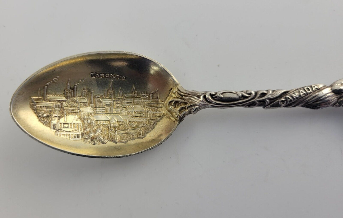 Toronto Canada Enameled Sterling Silver 5 1/4" Souvenir Spoon .86oz.