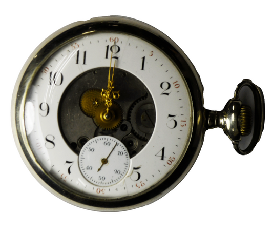1896 Elgin Size 18 Grade 144 Skeleton Dial Cut Out Front Pocket Watch LS NR