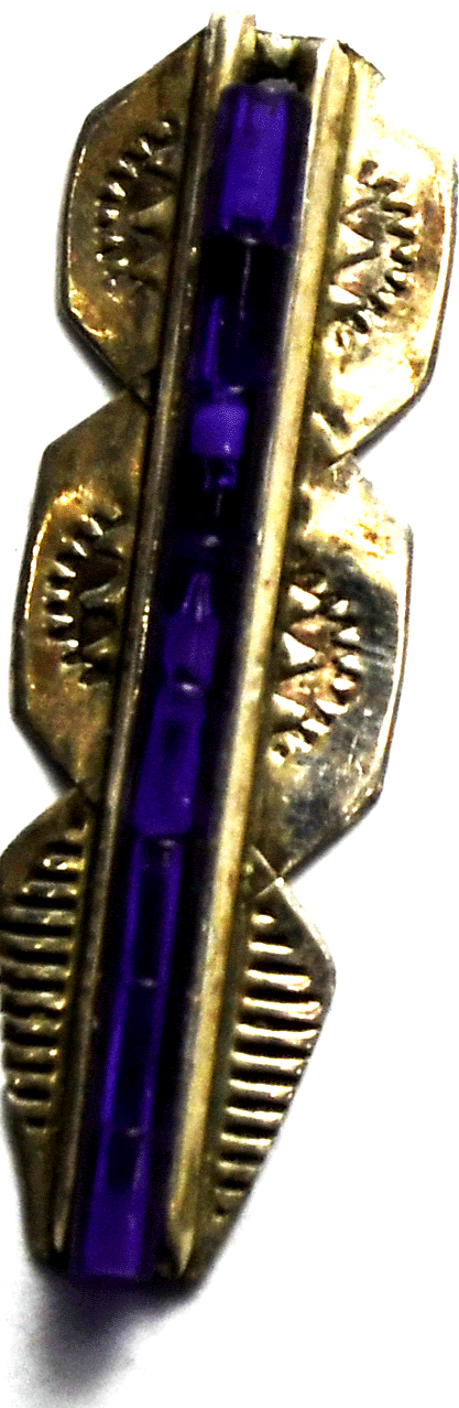 Sterling Silver LJ Purple Glass Bead Stripe Charm Dangle 29mm x 9mm