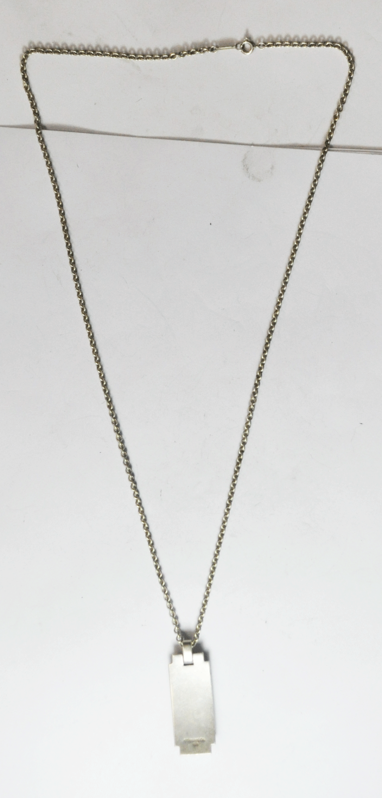 Sterling Silver Tiffany & Co Heavy Gauge ID Dog Tag Stepped Curved Pendant 44mm