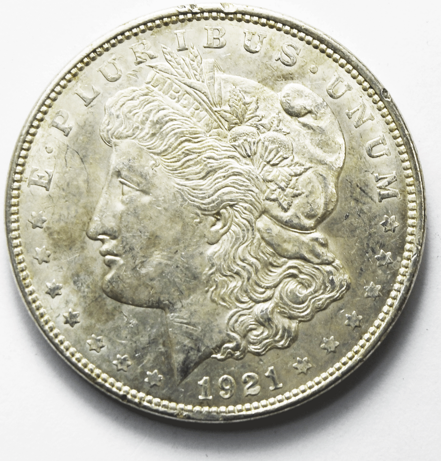 1921 D $1 Morgan Silver One Dollar Denver AU VAM 3 Dot WIng