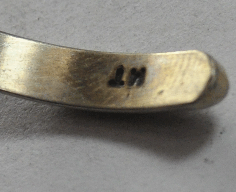 Sterling Silver Melvin Thompson Etched V Circle Child's Cuff Bracelet 4-1/4"