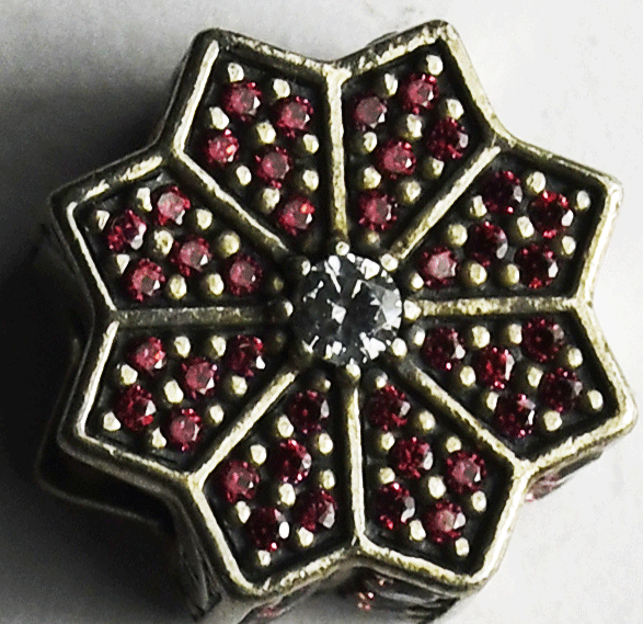 2016 Sterling Silver Pandora Red Poinsettia CZ Charm 12mm x 7mm