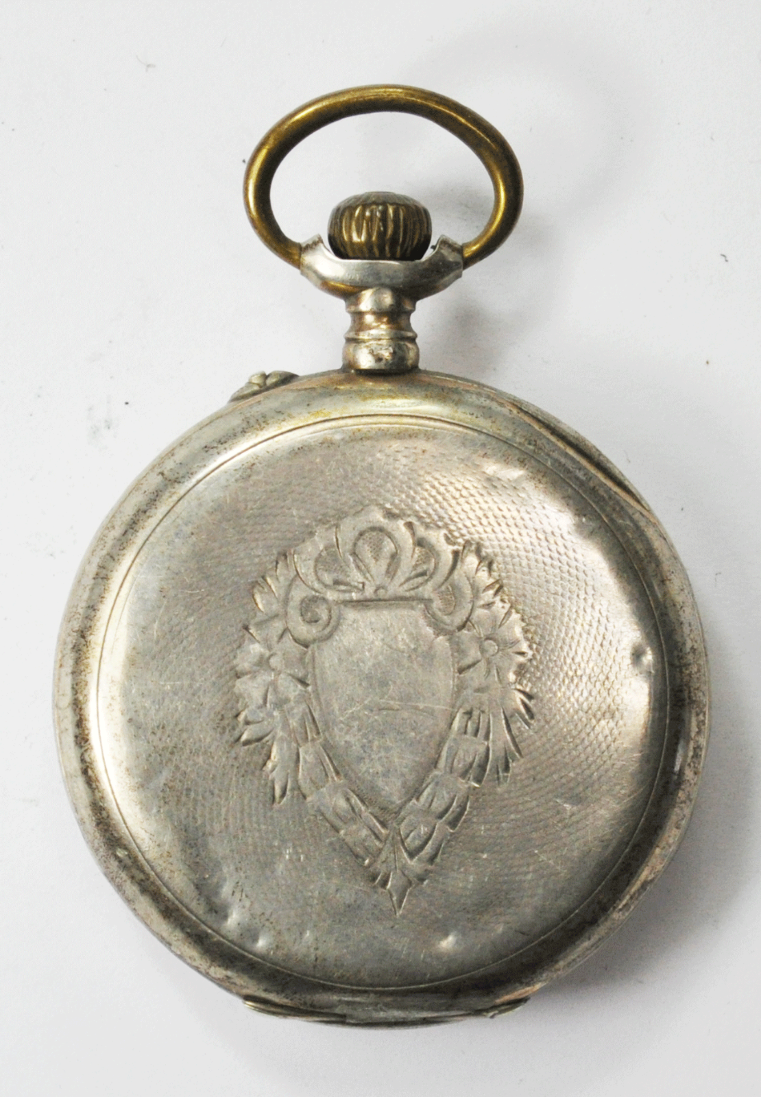 Swiss Ancre 15 Rubis 800 Fine Silver Pocket Watch Galonne 49mm Running