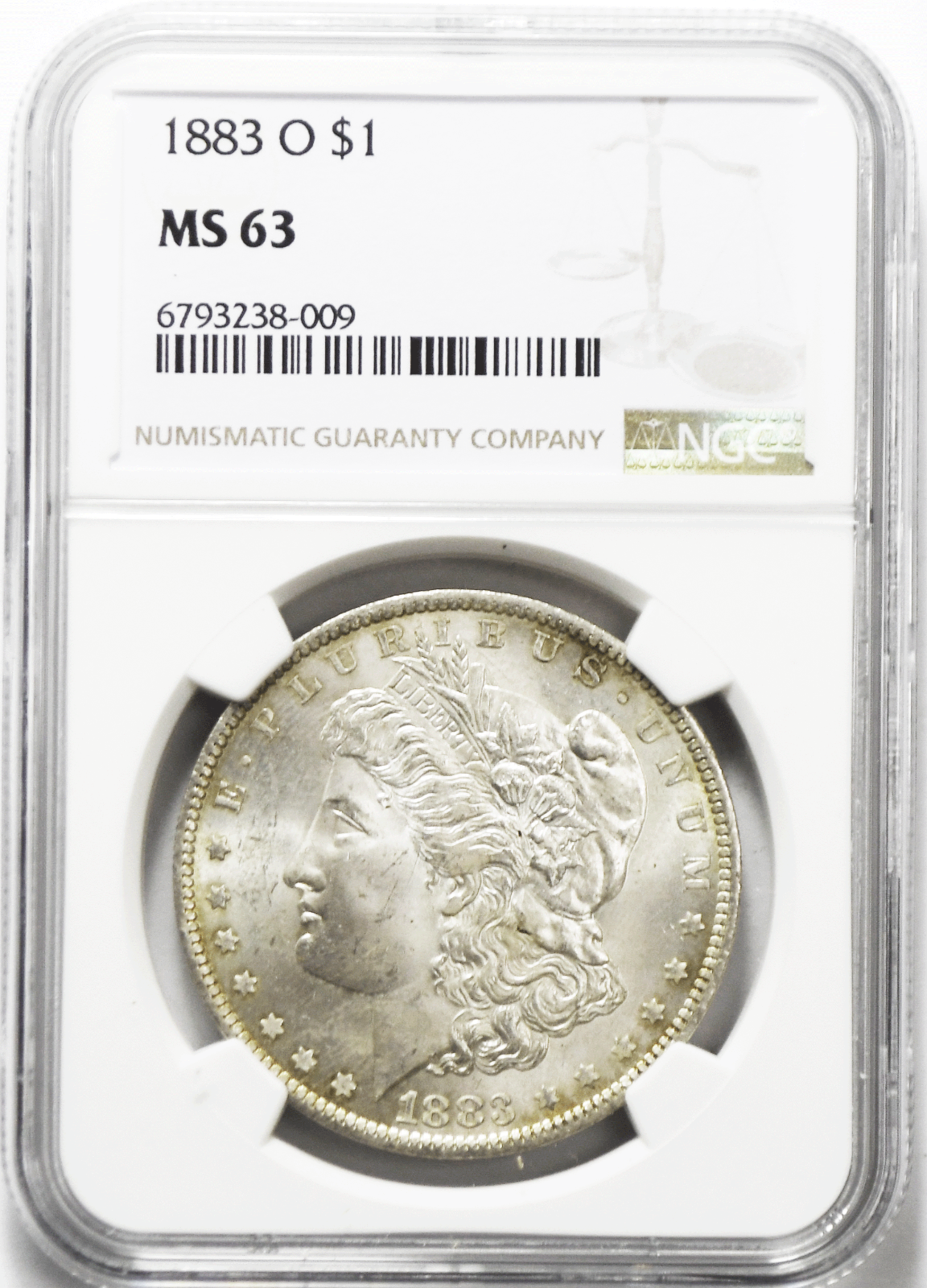1883 O $1 Morgan Silver One Dollar NGC MS63 New Orleans Uncirculated