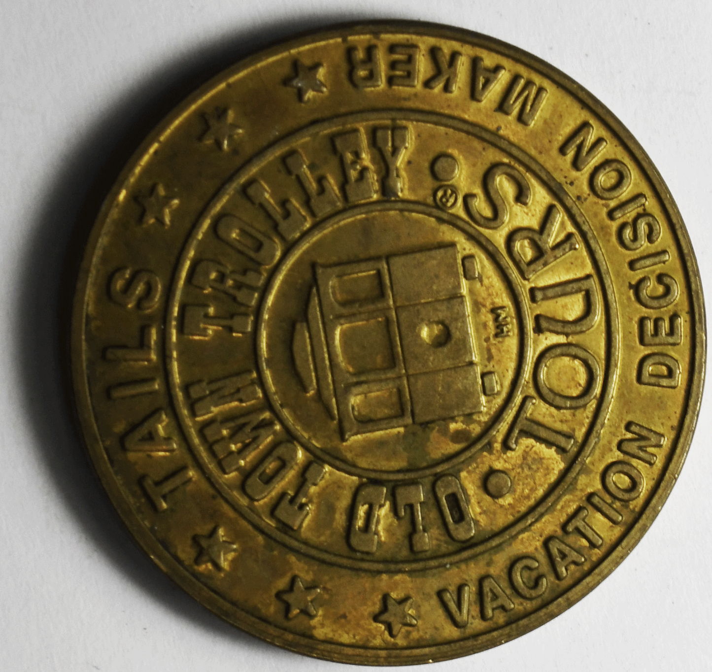 Heads Tails Vacation Decision Maker Old Town Trolley Tours Token 38mm