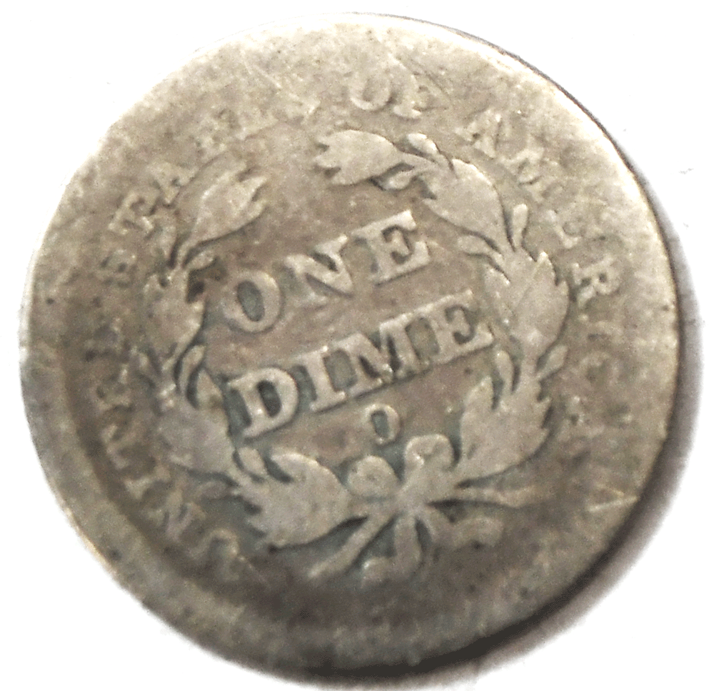1840 O 10c Seated Silver Dime Ten Cents New Orleans Large O No Drapery