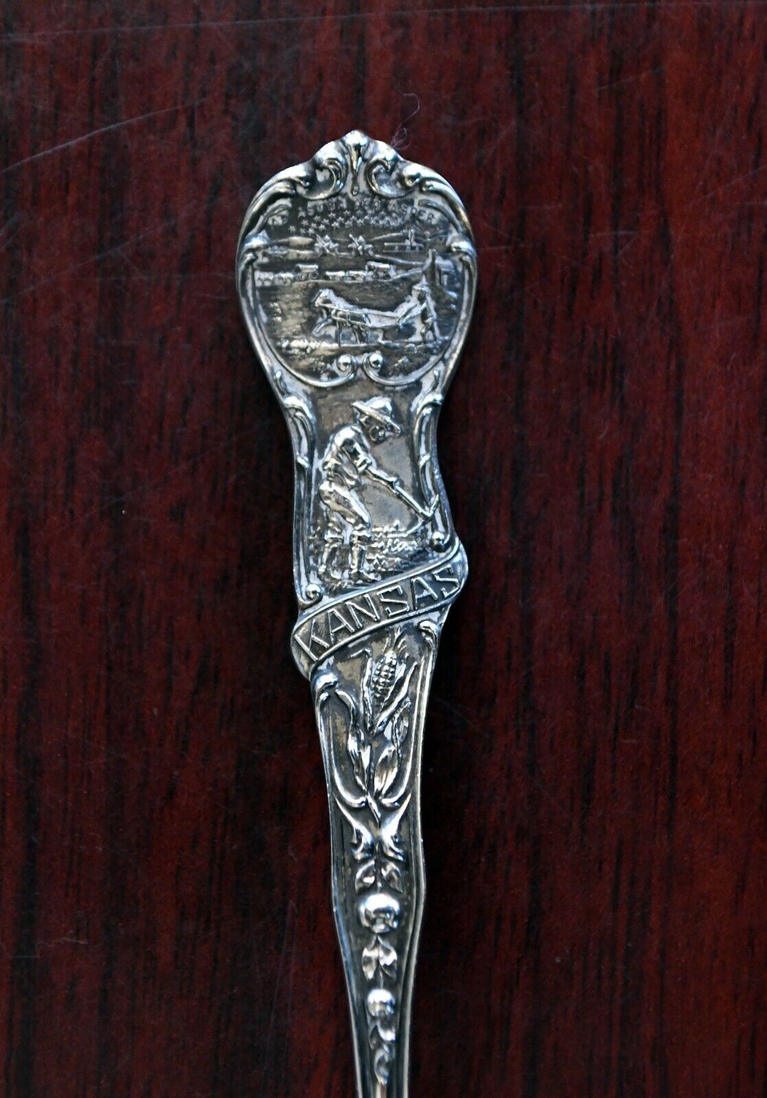 Kansas Souvenir Spoon by Mechanics Sterling Co. 4" Goldwash Bowl .31 oz.
