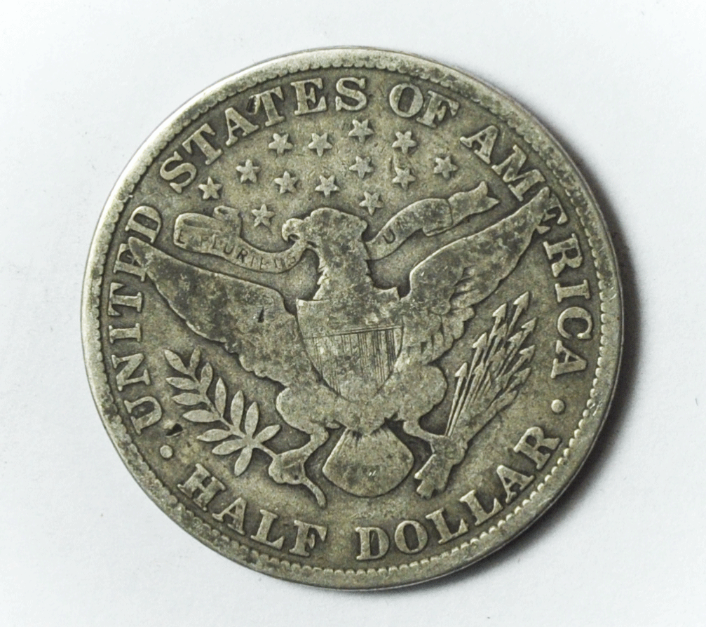 1908 50c Barber Silver Half Dollar Fifty Cents US Philadelphia