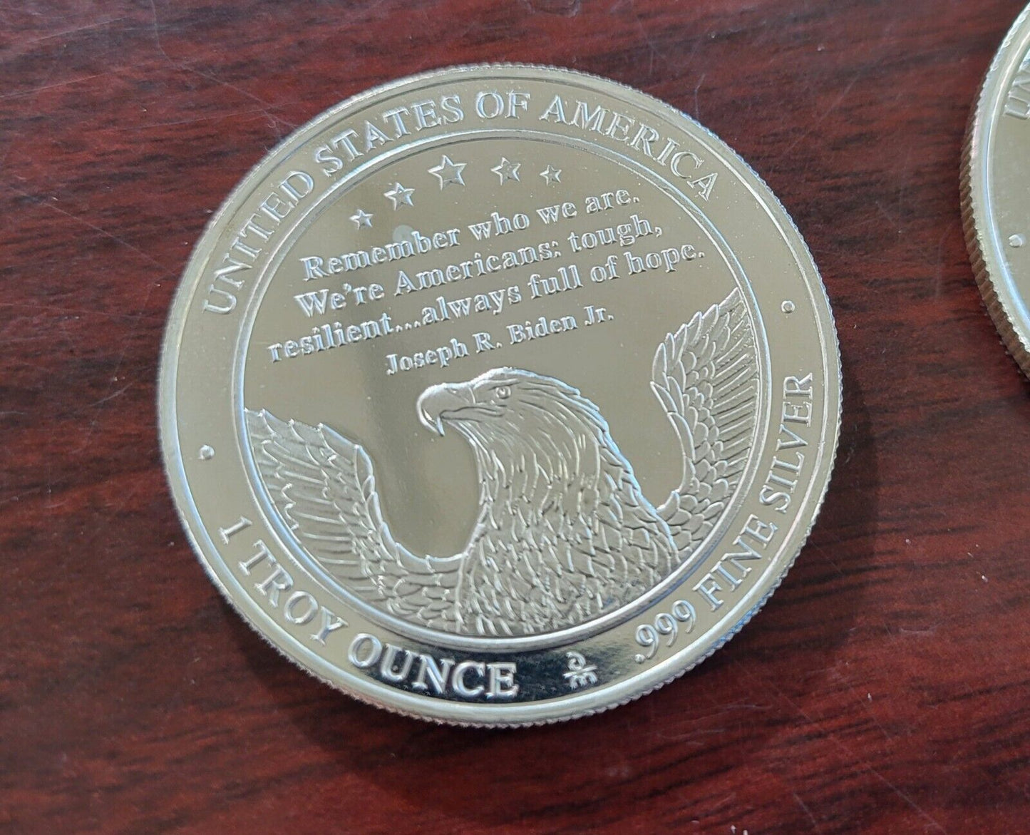 (2) .999 Fine Silver Joe Biden & Kamala Harris 2021 Round Danbury Mint 1oz Each
