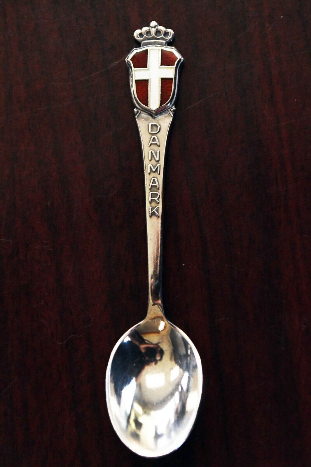 Meka Sterling Enameled Demitasse Souvenir Spoon Danmark Switzerland .37 oz.