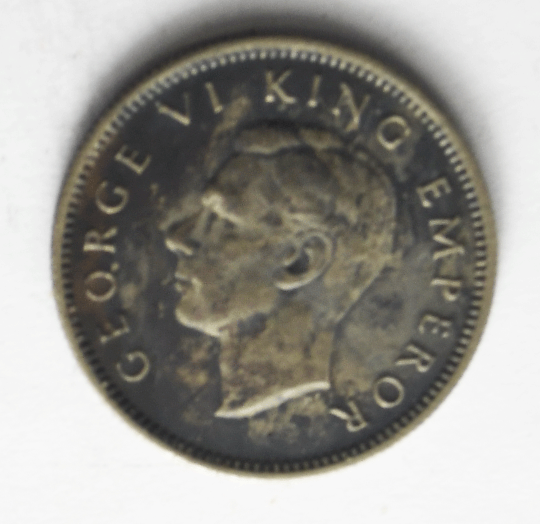 1947 New Zealand One Florin KM# 8a Copper Nickel