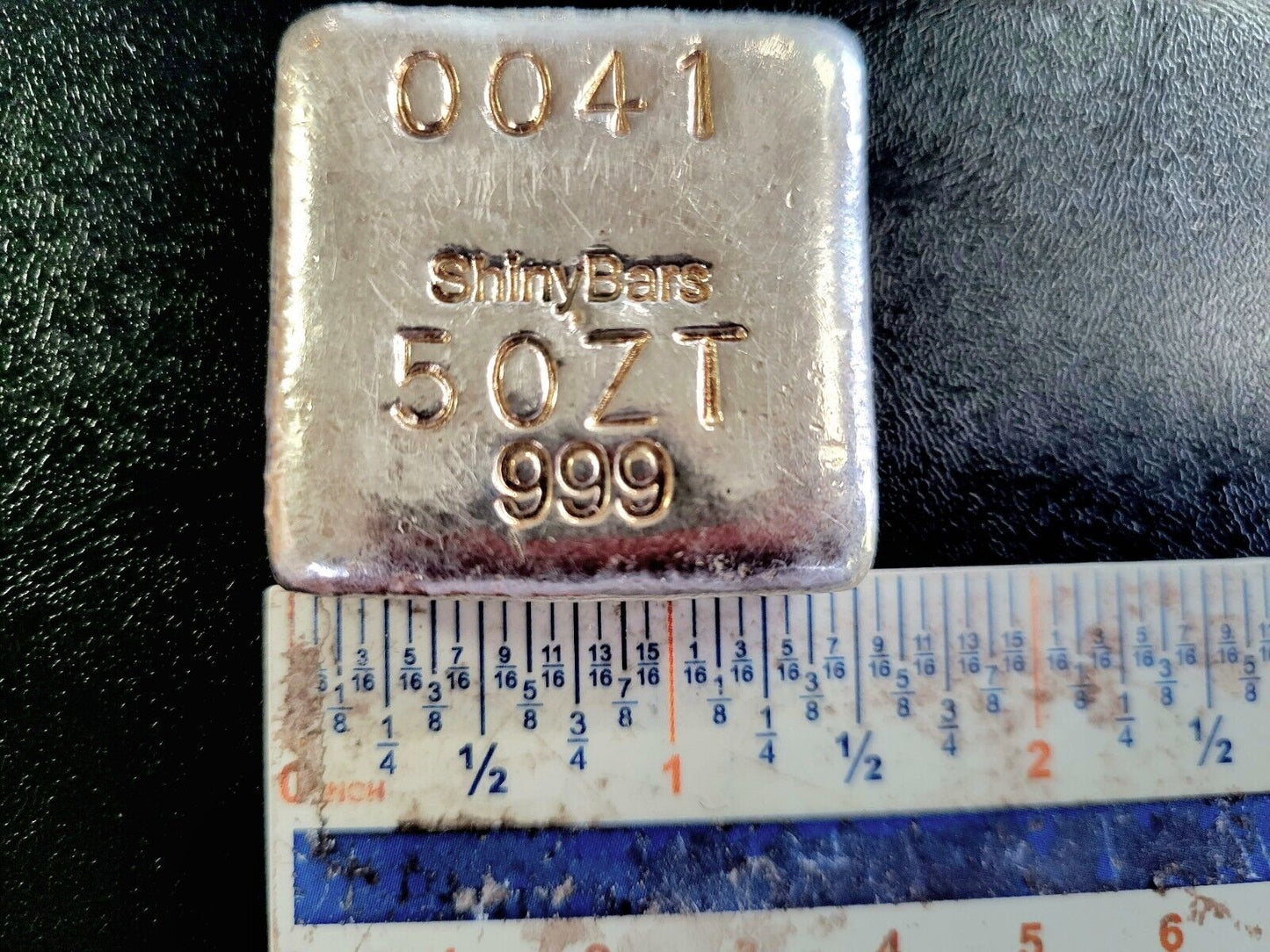 Shiny Bars Poured Silver 5 Troy Oz .999 Fine Silver Poured Square Bar