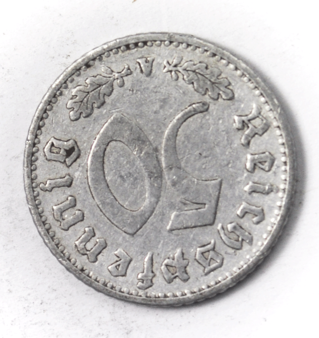 1935 A Germany Third Reich 50 Reichspfennig KM# 87 Aluminum Coin