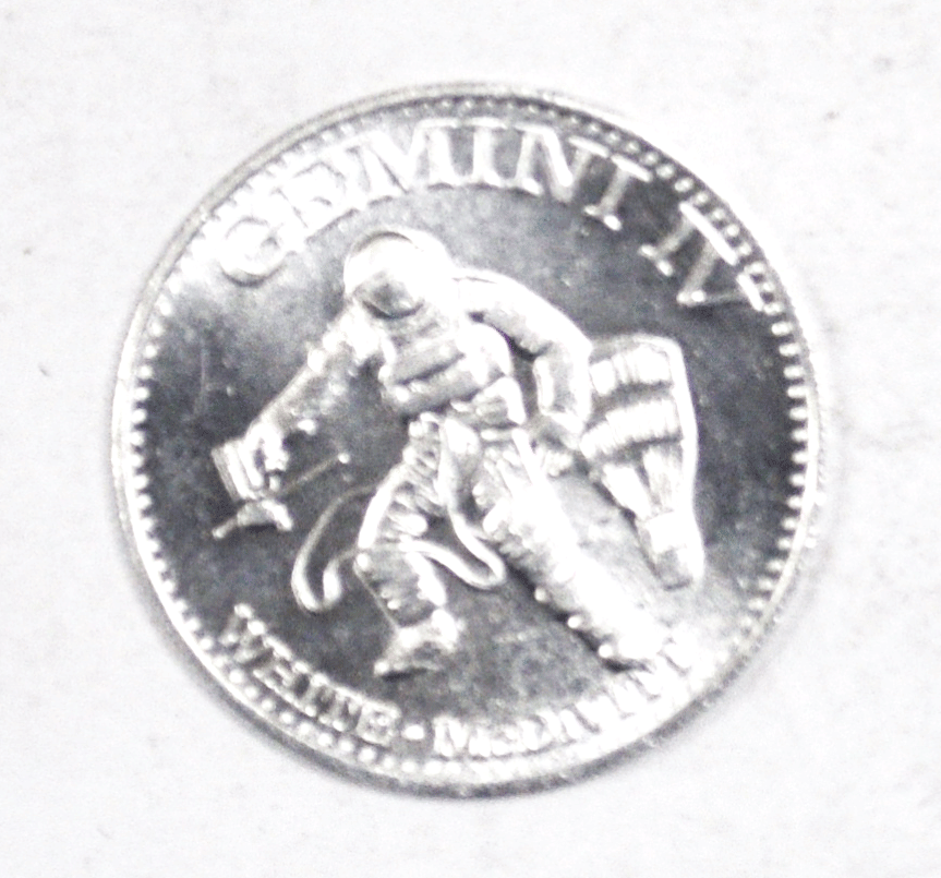 Gemini IV White McDivitt Man In Space Aluminum Token 26mm
