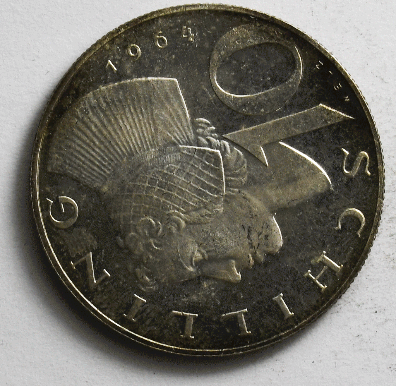 1964 Austria 10 Proof Ten Schilling Silver Coin KM# 2882 Low Mintage