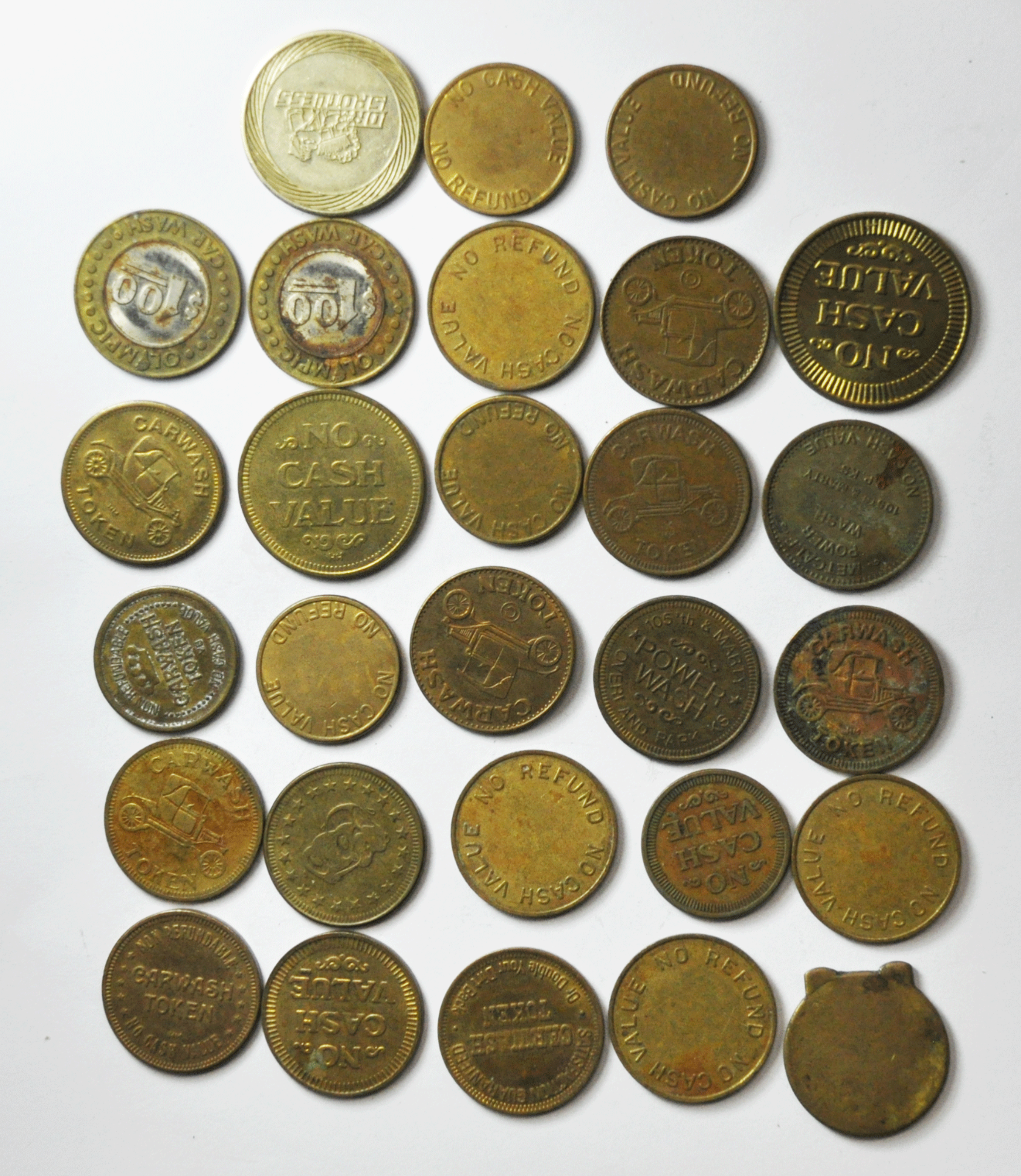 28 Car Wash Tokens Satisfaction Guarantee of Double Dirt Olympic Regal Metcalf