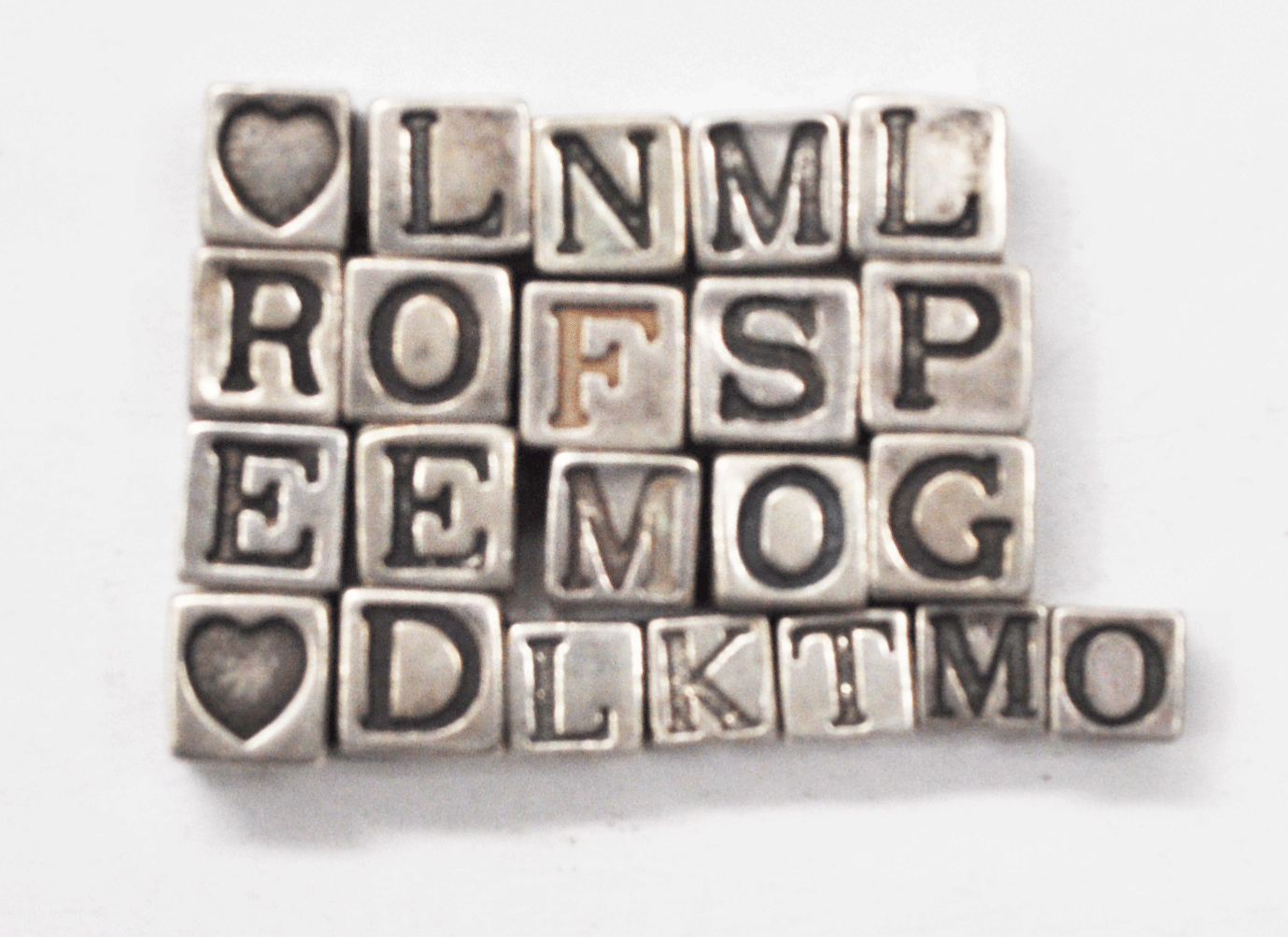 Sterling Silver HBD 22 Letter Bead Charms 5mm & 8mm