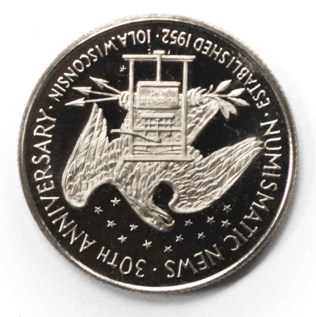 30th Anniversary Numismatic News Iola Wisconsin Lincoln Proof Medal 39mm