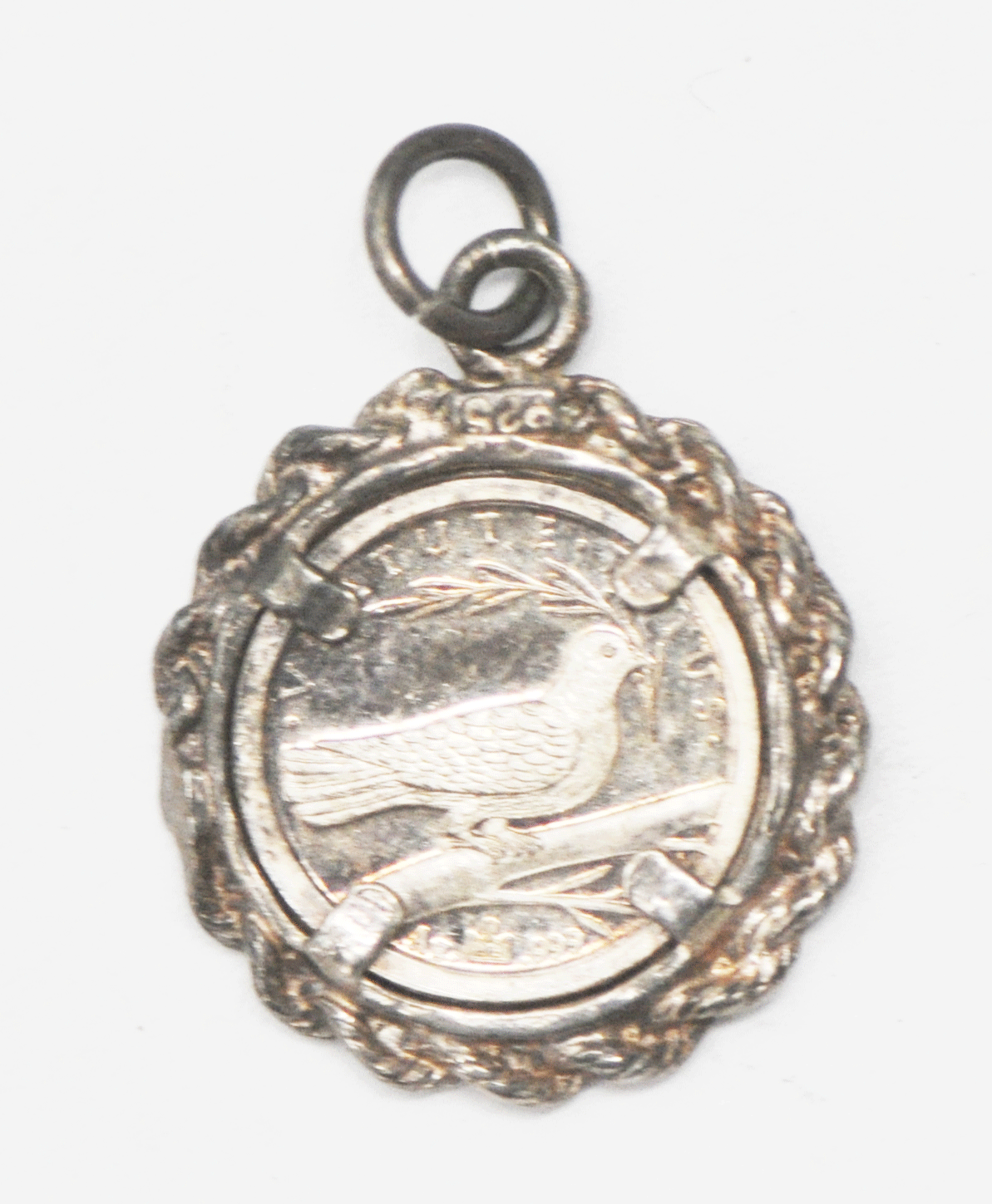 Sterling Silver Bezel .999 Fine Angel of the Day Monday Gabriel Charm 23mm