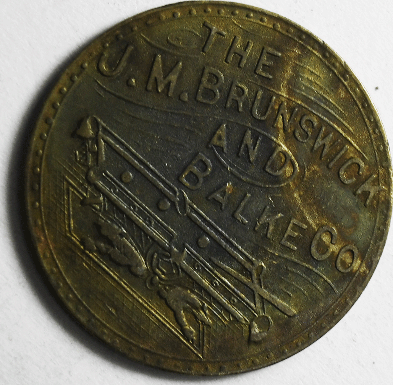 P Ritter 5c Billiards Trade Token Brunswick Balke 25mm