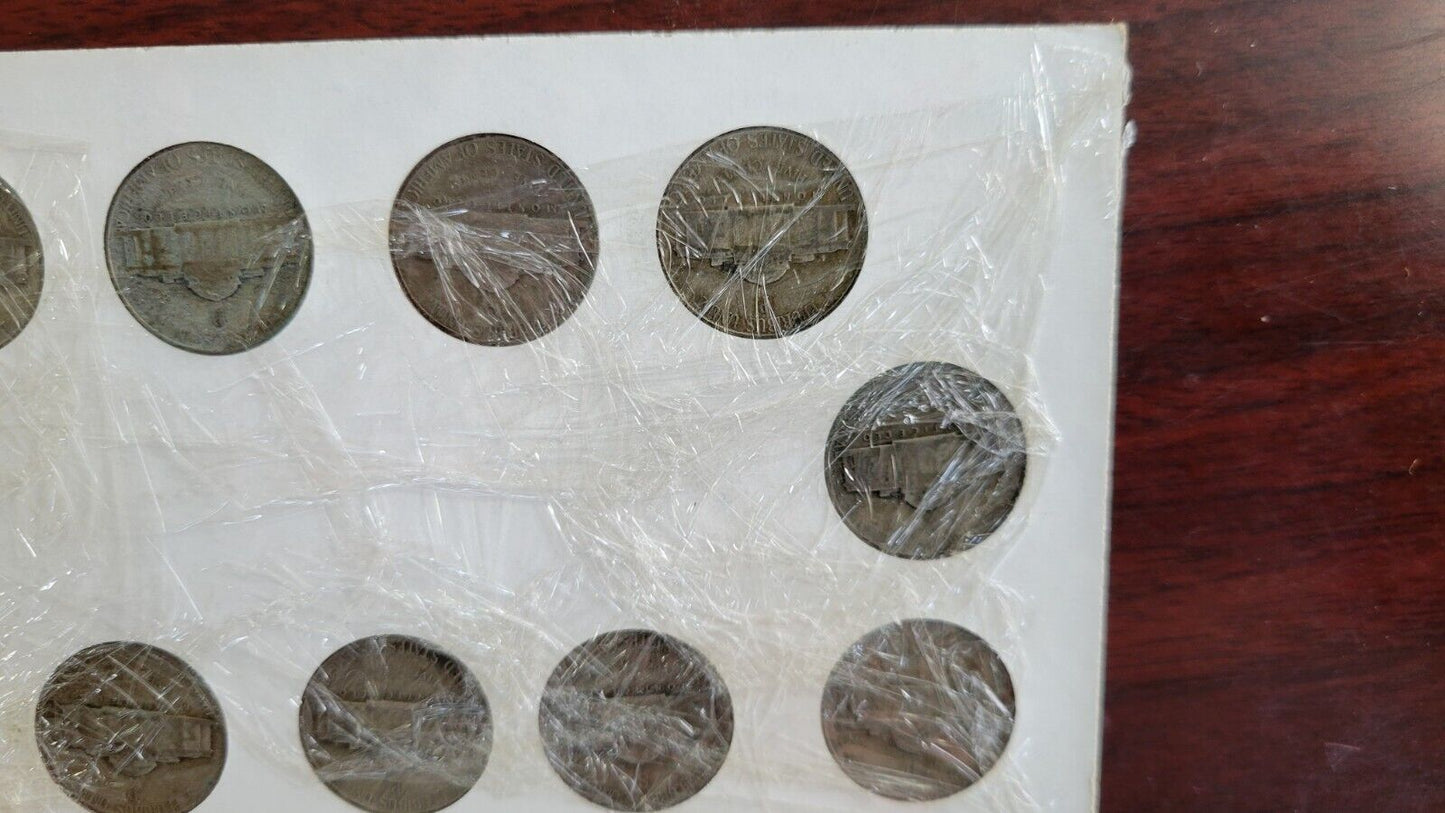 1942-1945 United States Wartime Silver Nickels 11 Coin Set Anco 1360 Holder
