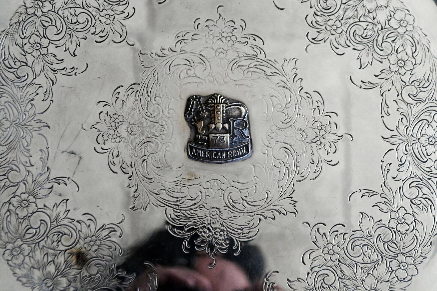 1973 American Royal Barbeque Kansas City Trophy Award Tray 10 1/4" Silver Plate