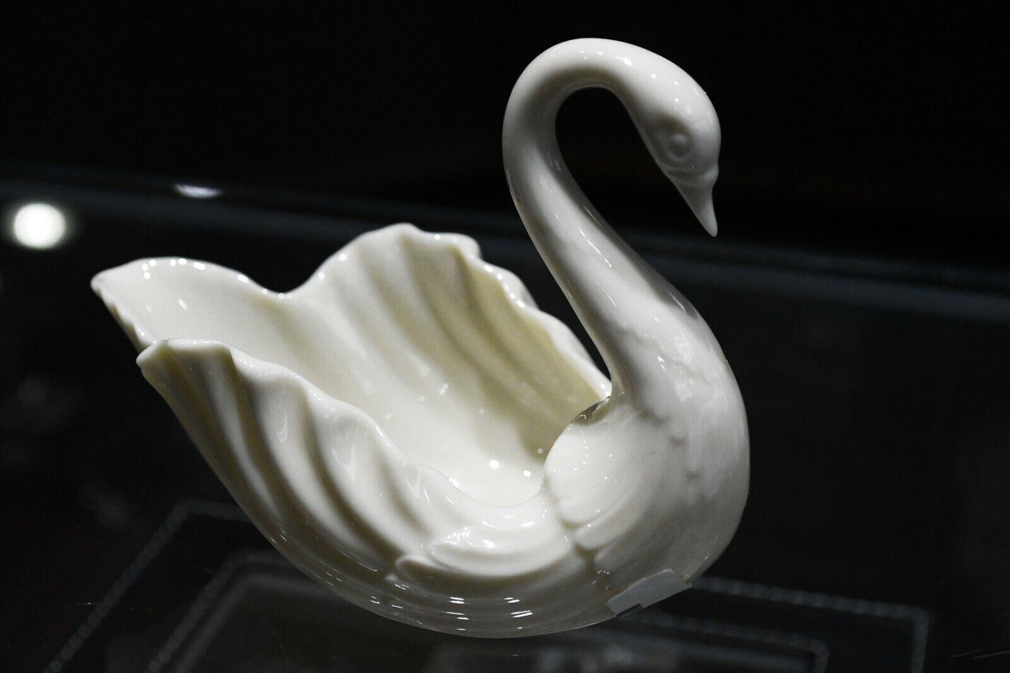 Vintage Off White Lenox Porcelain Swan Dish 5" x 3 1/2" Made in USA