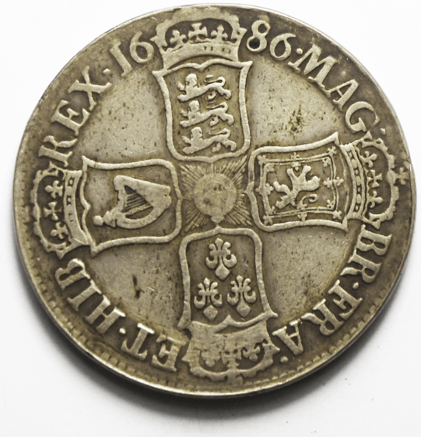 1686 Great Britain Crown Silver Coin KM# 457