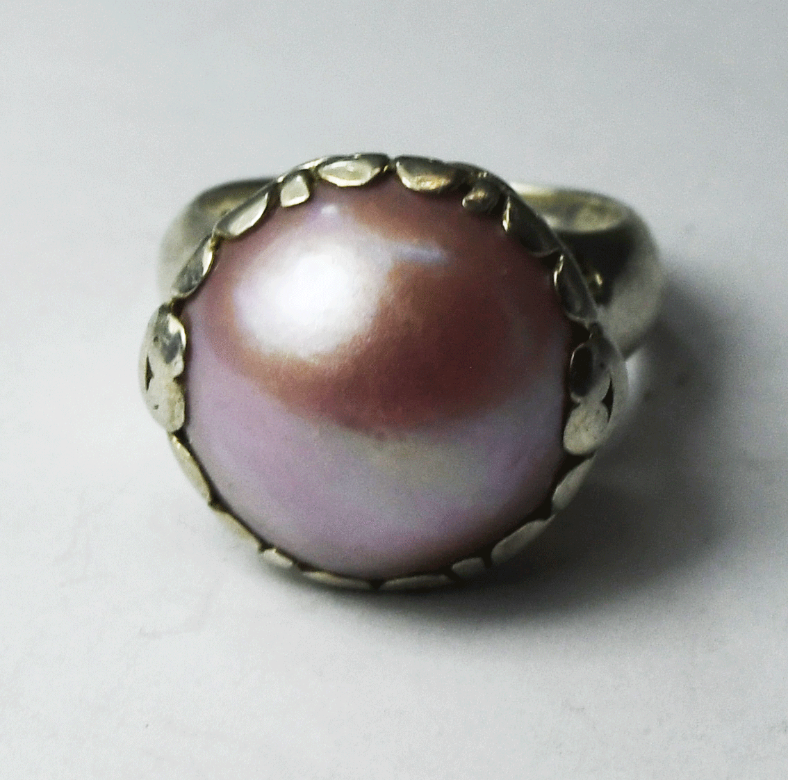 Sterling Silver Silpada Pink Pearl 16mm R4468 Sayang Ring Size 6