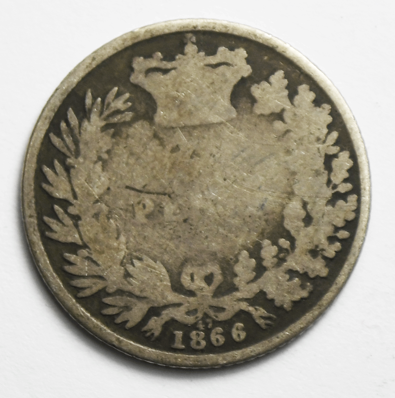 1866 Great Britain 6 Six Pence Silver Coin KM# 733.2 Die 47