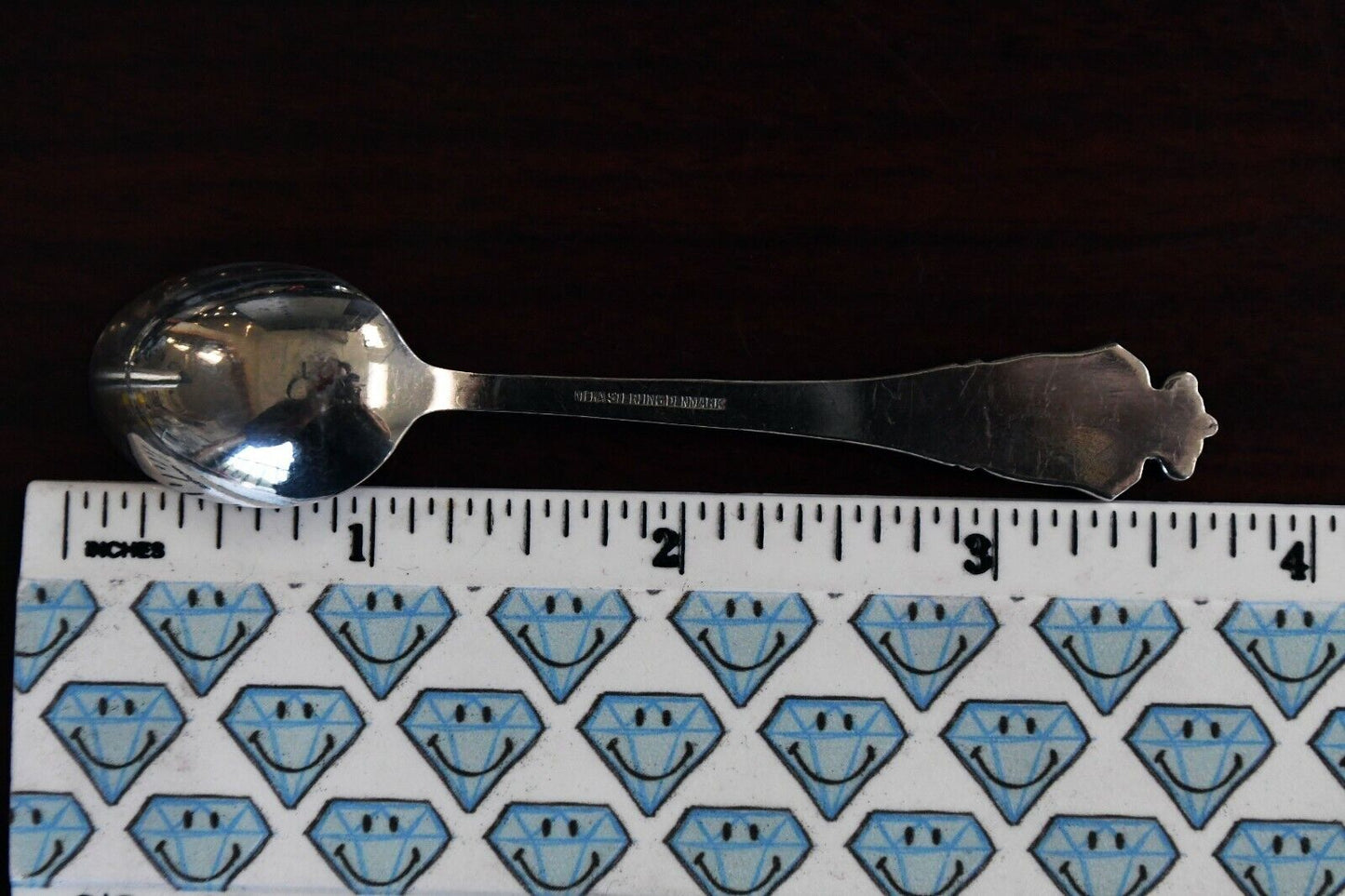 Meka Sterling Enameled Demitasse Souvenir Spoon Danmark Switzerland .37 oz.