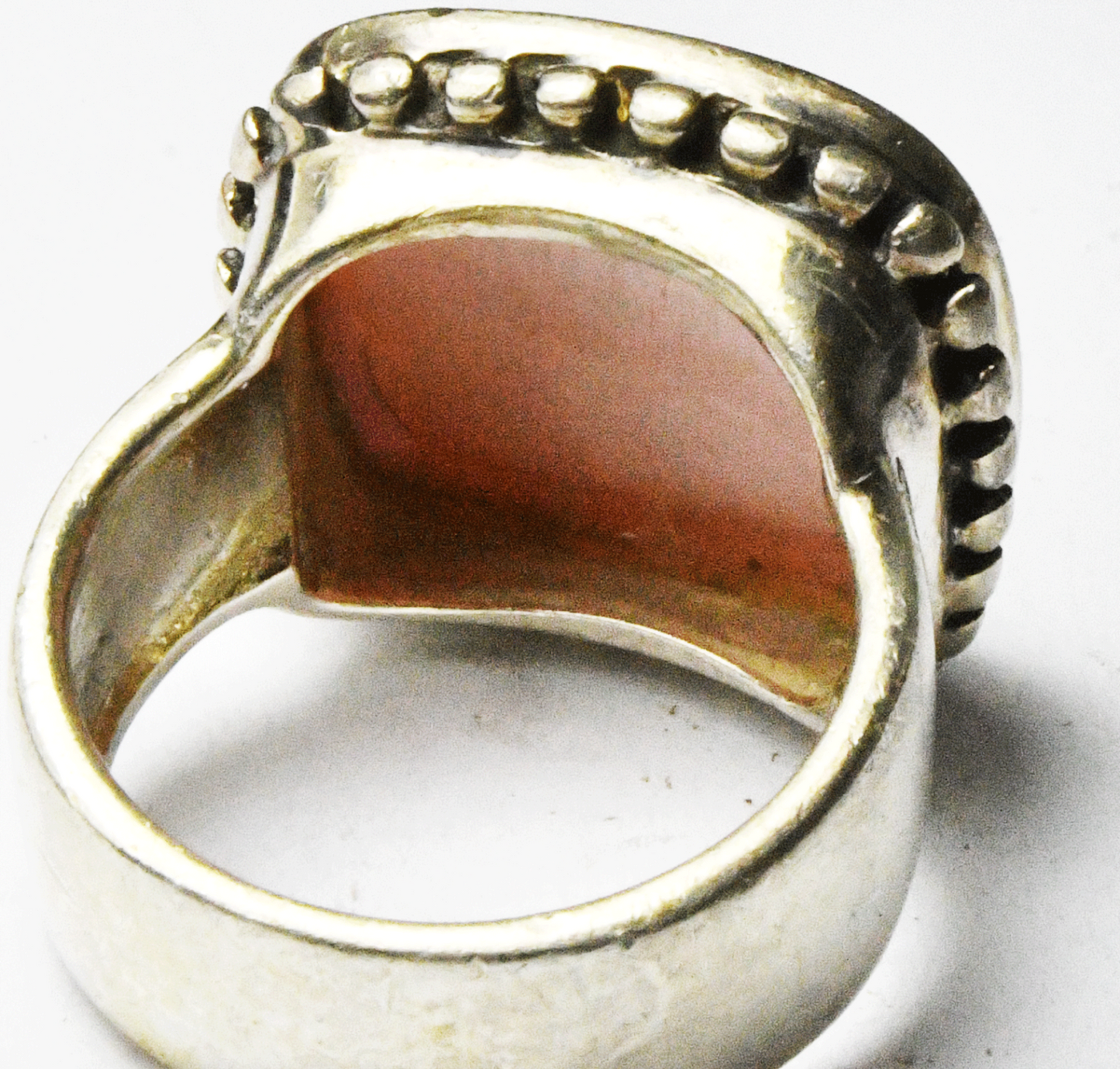 Sterling Silver CFJ Pink MOP Square 20mm Ring Size 8