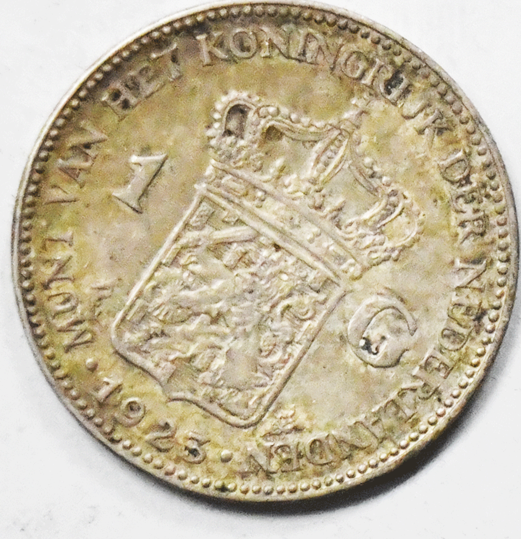 1923 1G Netherlands One Gulden Silver Coin KM# 161.1