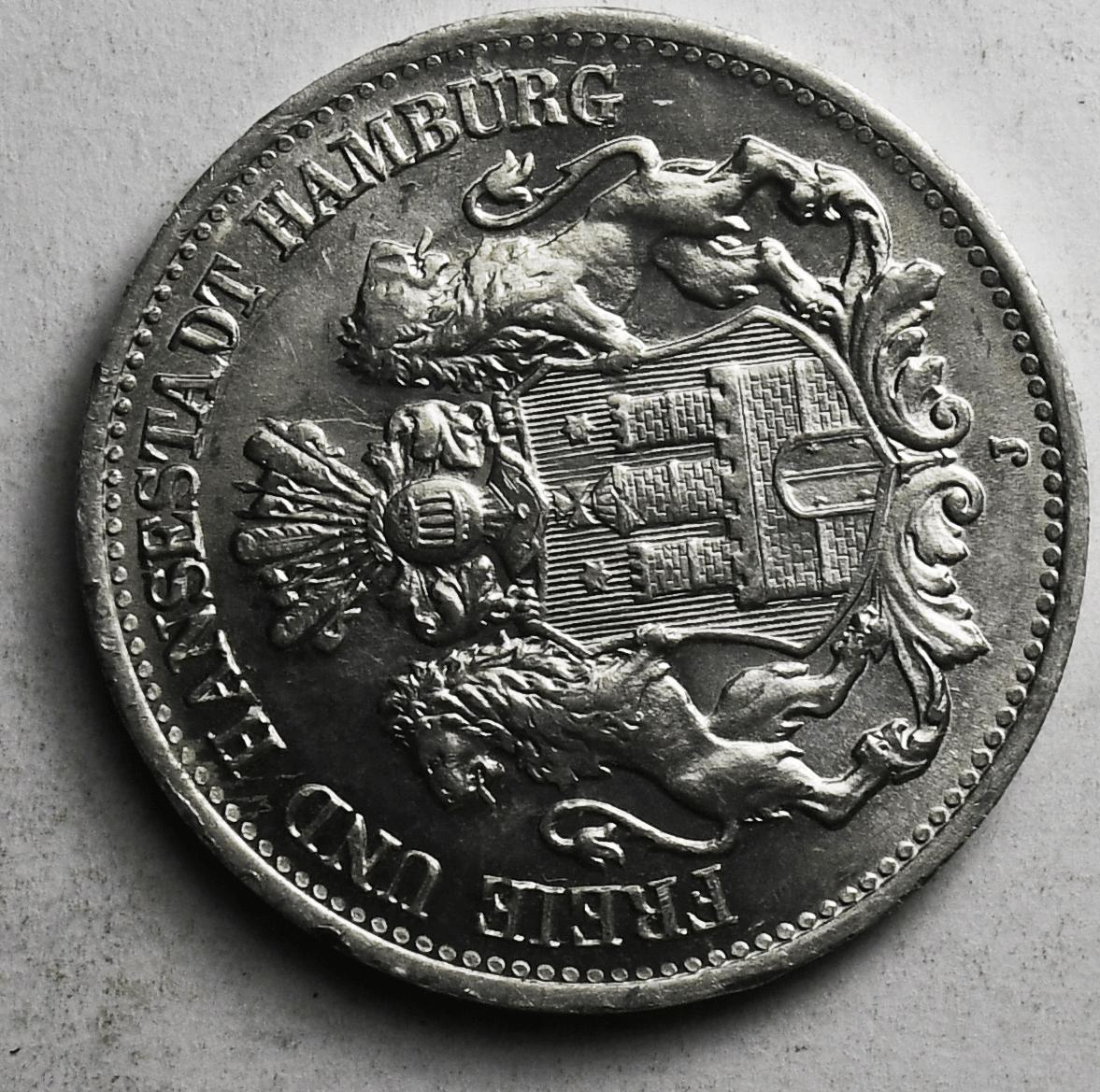 1923 Germany Hamburg Notgeld Aluminum 1/2 Million Mark