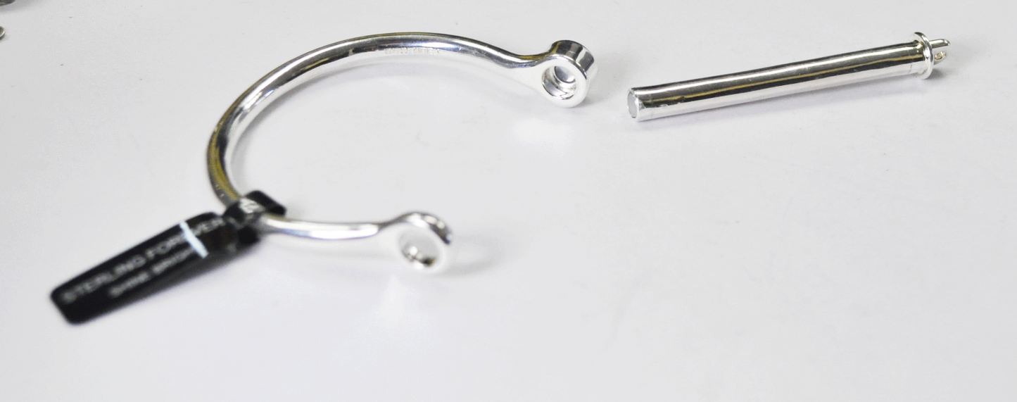Sterling Silver Forever Magnetic Pin 6mm Bar Small Bangle Bracelet